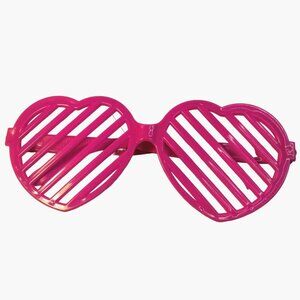Pink Heart Slotted Shutter Glasses Costume Novelty Love Valentine Pinkoween